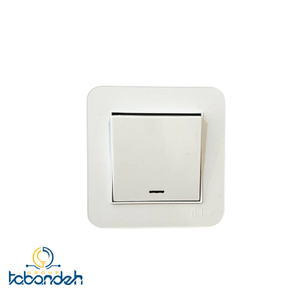 کلید تک پل BEKER مدل آتا سفید با قاب سفید 